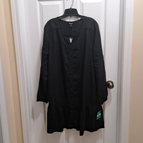 Buffalo David Bitton Black Long Sleeve Dress Women's Size XL Flowy New! - Picture 10 of 13